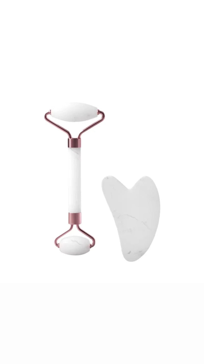 Facial Roller – Jade / Gua Sha Beauty Tool