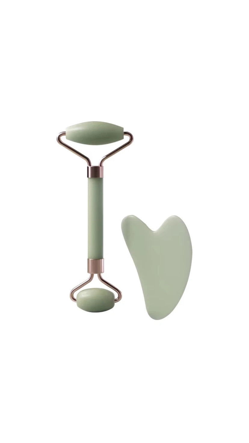 Facial Roller – Jade / Gua Sha Beauty Tool